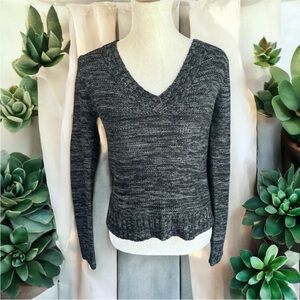 Grane Grey Knit V-Neck Sweater